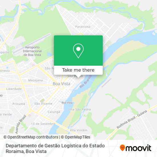 Mapa Departamento de Gestão Logística do Estado Roraima