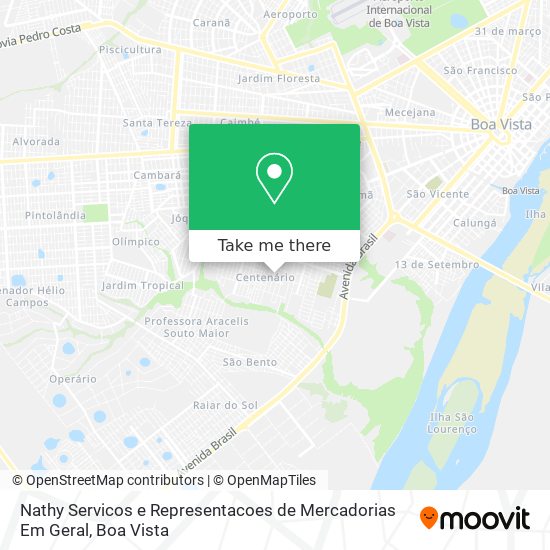 Nathy Servicos e Representacoes de Mercadorias Em Geral map