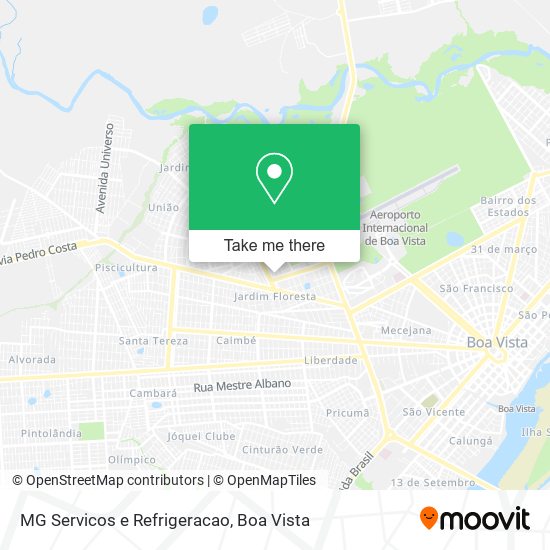 MG Servicos e Refrigeracao map