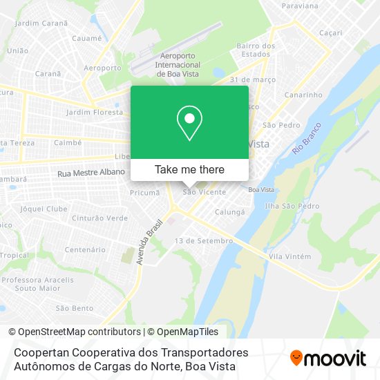 Mapa Coopertan Cooperativa dos Transportadores Autônomos de Cargas do Norte