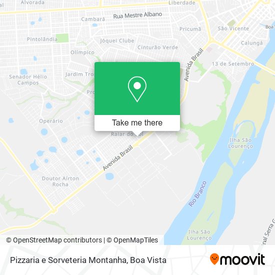 Mapa Pizzaria e Sorveteria Montanha