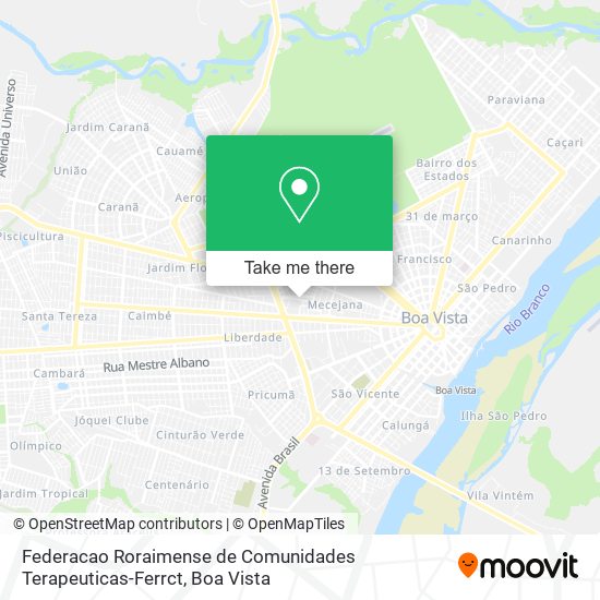 Mapa Federacao Roraimense de Comunidades Terapeuticas-Ferrct