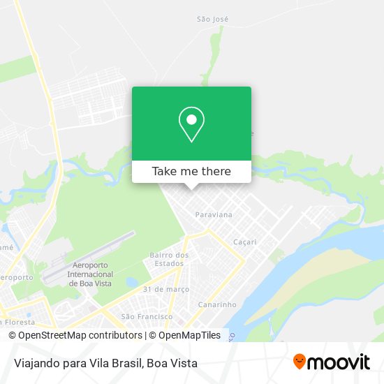 Viajando para Vila Brasil map