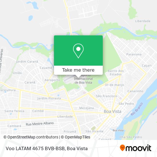 Voo LATAM 4675 BVB-BSB map