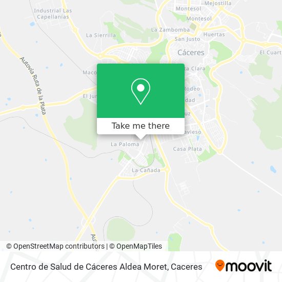 Centro de Salud de Cáceres Aldea Moret map