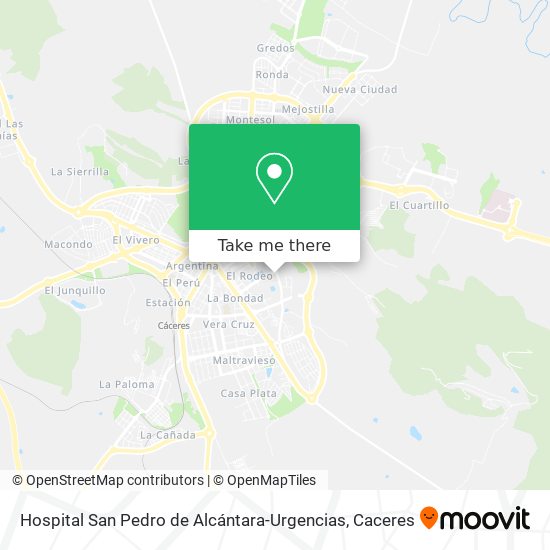 Hospital San Pedro de Alcántara-Urgencias map
