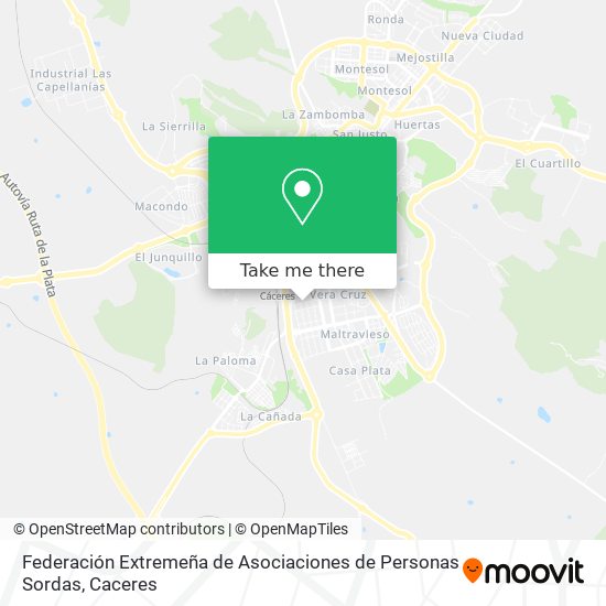 Federación Extremeña de Asociaciones de Personas Sordas map