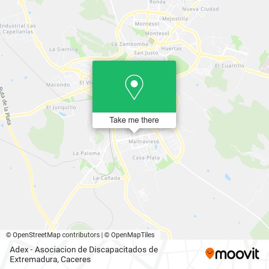 mapa Adex - Asociacion de Discapacitados de Extremadura
