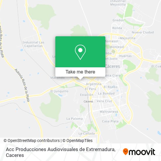 mapa Acc Producciones Audiovisuales de Extremadura