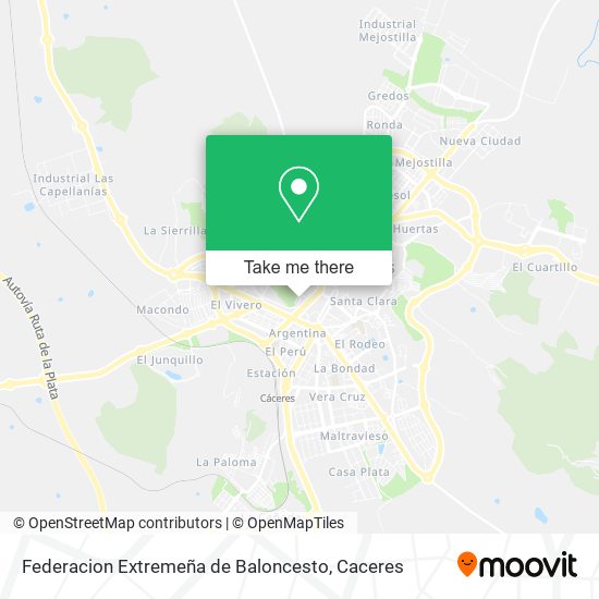 Federacion Extremeña de Baloncesto map