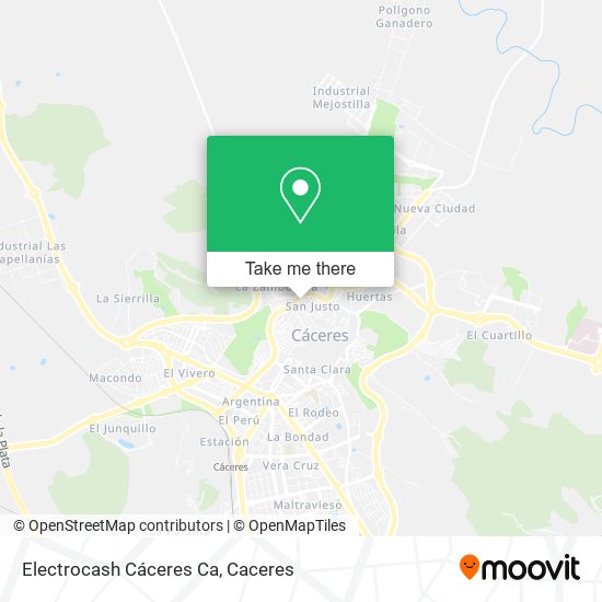 Electrocash Cáceres Ca map