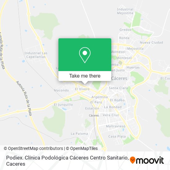 Podiex. Clínica Podológica Cáceres Centro Sanitario map