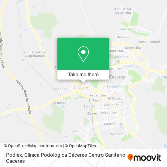 mapa Podiex. Clínica Podológica Cáceres Centro Sanitario