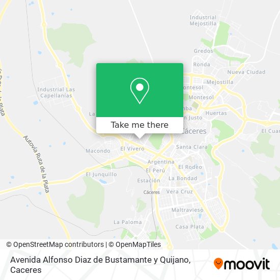mapa Avenida Alfonso Diaz de Bustamante y Quijano