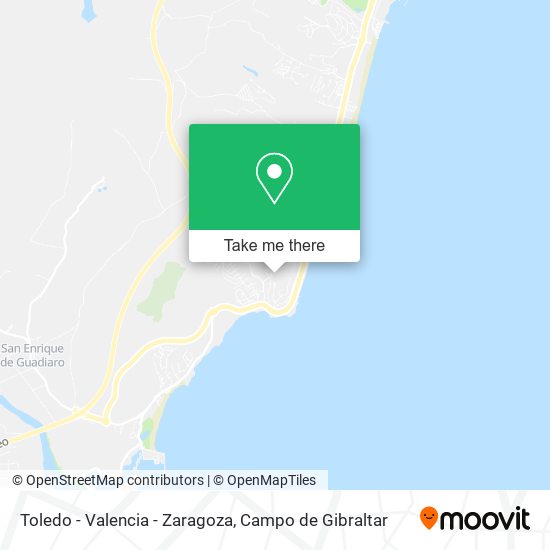 Toledo - Valencia - Zaragoza map