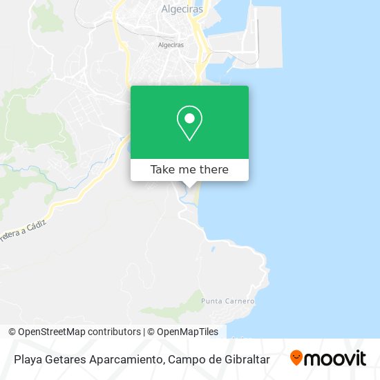 mapa Playa Getares Aparcamiento