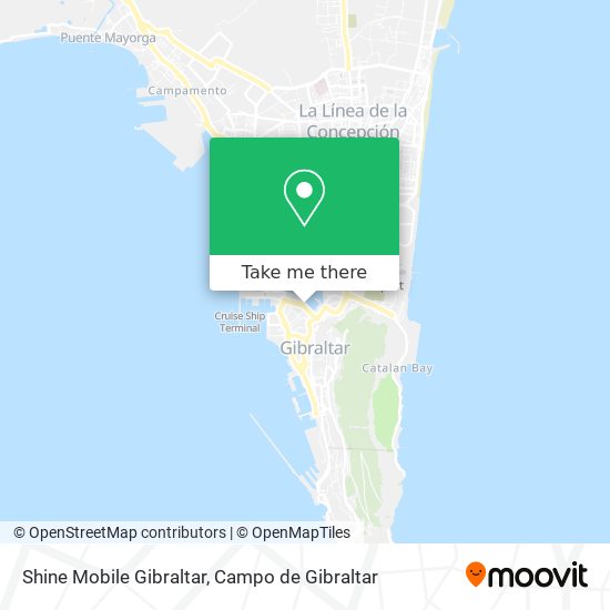 mapa Shine Mobile Gibraltar