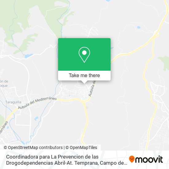 mapa Coordinadora para La Prevencion de las Drogodependencias Abril-At. Temprana