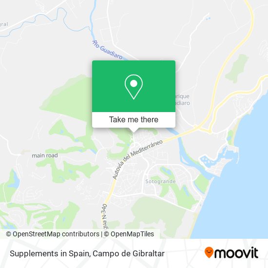 Supplements in Spain map