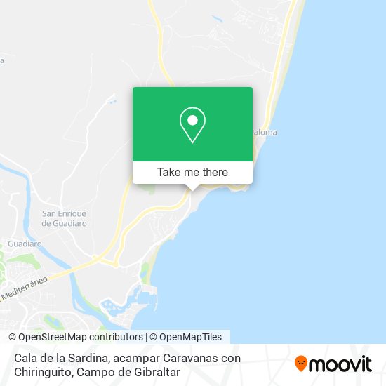Cala de la Sardina, acampar Caravanas con Chiringuito map