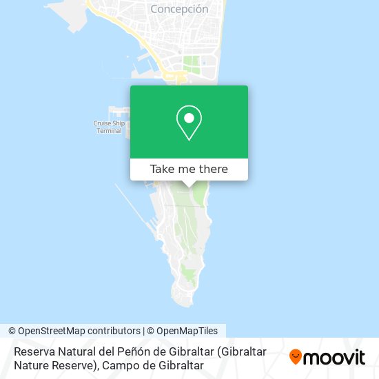 mapa Reserva Natural del Peñón de Gibraltar (Gibraltar Nature Reserve)