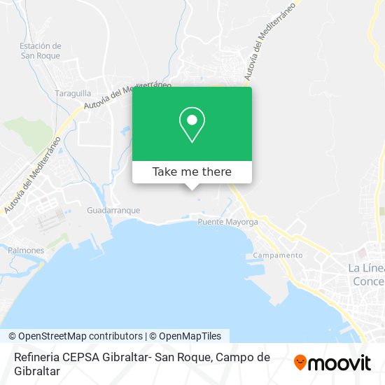 mapa Refineria CEPSA Gibraltar- San Roque
