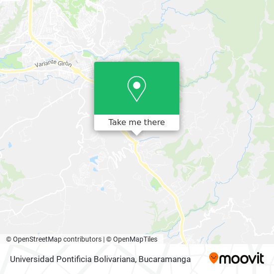 Mapa de Universidad Pontificia Bolivariana