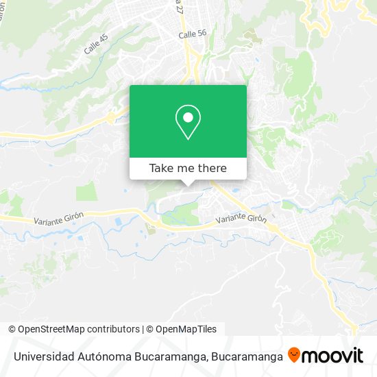 Universidad Autónoma Bucaramanga map