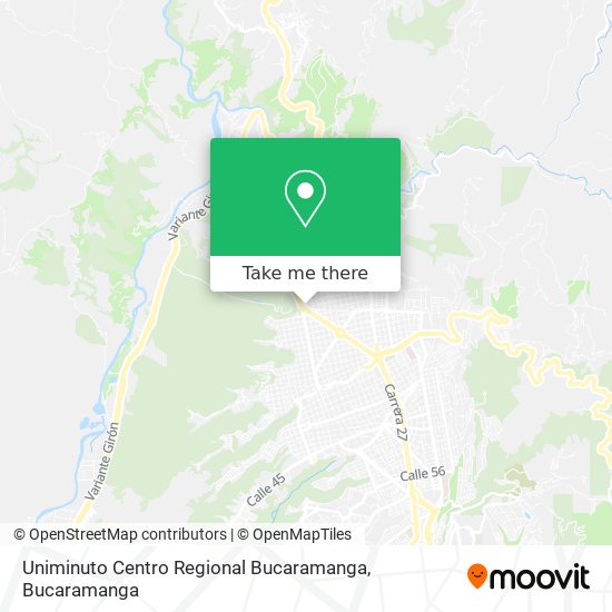 Mapa de Uniminuto Centro Regional Bucaramanga