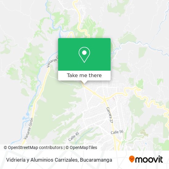 Mapa de Vidriería y Aluminios Carrizales