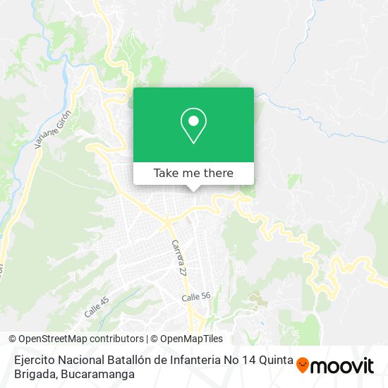 Mapa de Ejercito Nacional Batallón de Infanteria No 14 Quinta Brigada