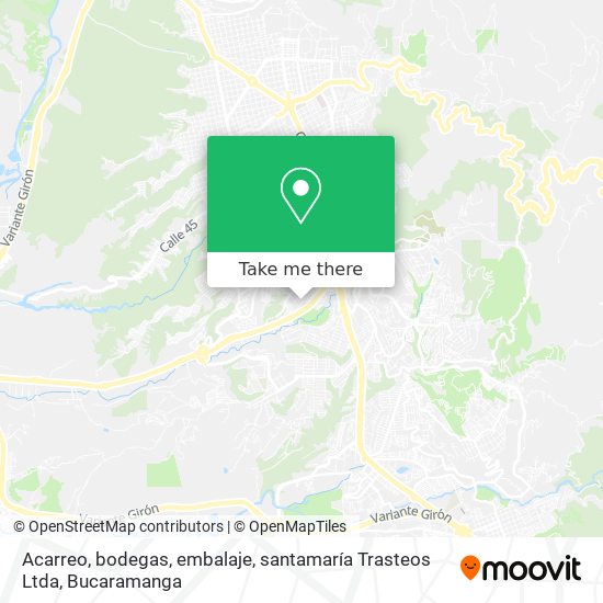 Mapa de Acarreo, bodegas, embalaje, santamaría Trasteos Ltda