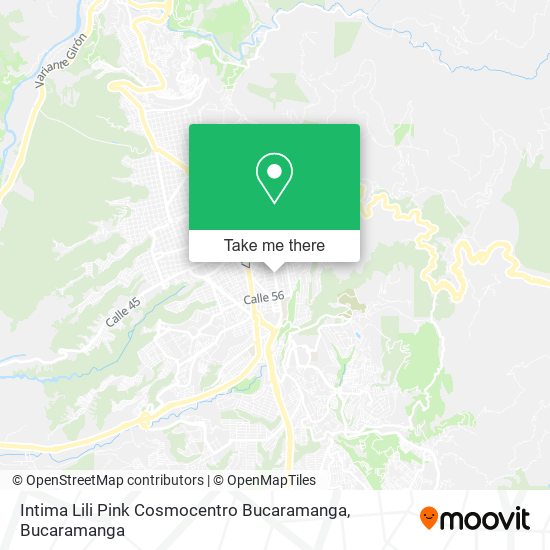 Mapa de Intima Lili Pink Cosmocentro Bucaramanga