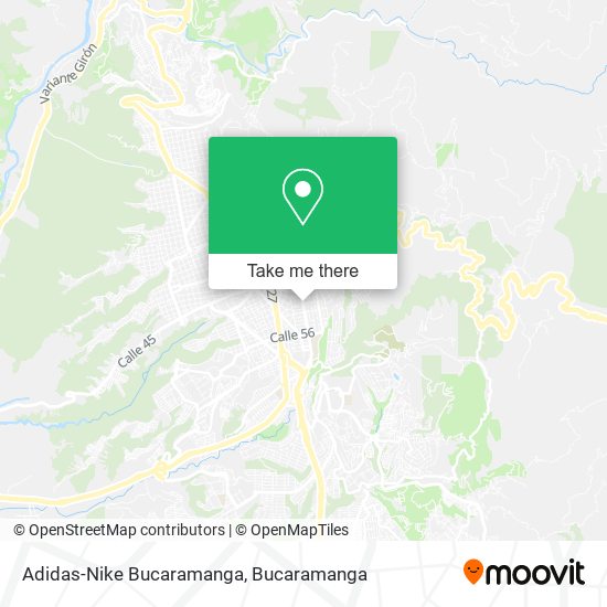 Mapa de Adidas-Nike Bucaramanga