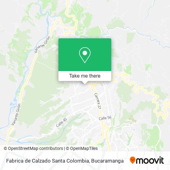 Mapa de Fabrica de Calzado Santa Colombia
