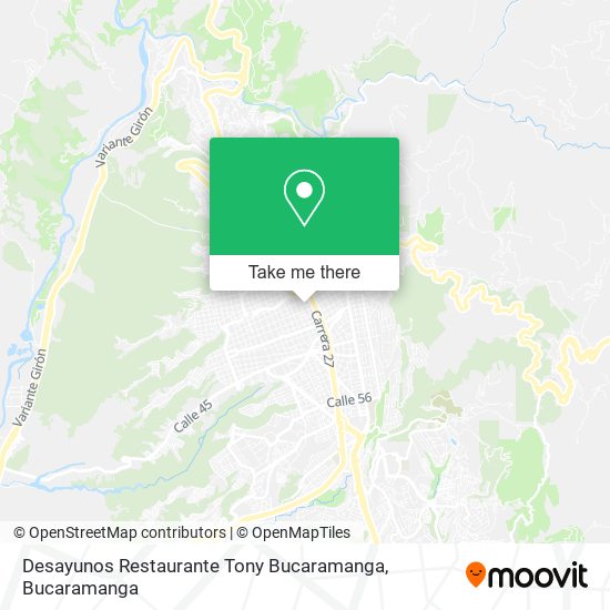 Desayunos Restaurante Tony Bucaramanga map