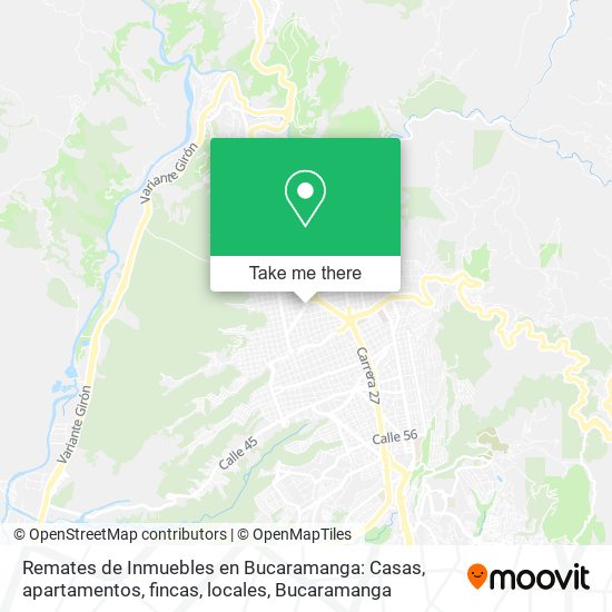 Mapa de Remates de Inmuebles en Bucaramanga: Casas, apartamentos, fincas, locales
