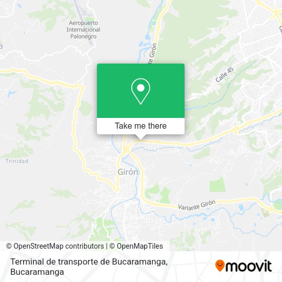 Terminal de transporte de Bucaramanga map