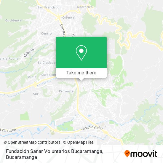 Mapa de Fundación Sanar Voluntarios Bucaramanga