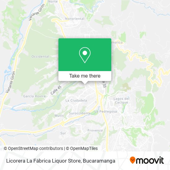 Mapa de Licorera La Fábrica Liquor Store