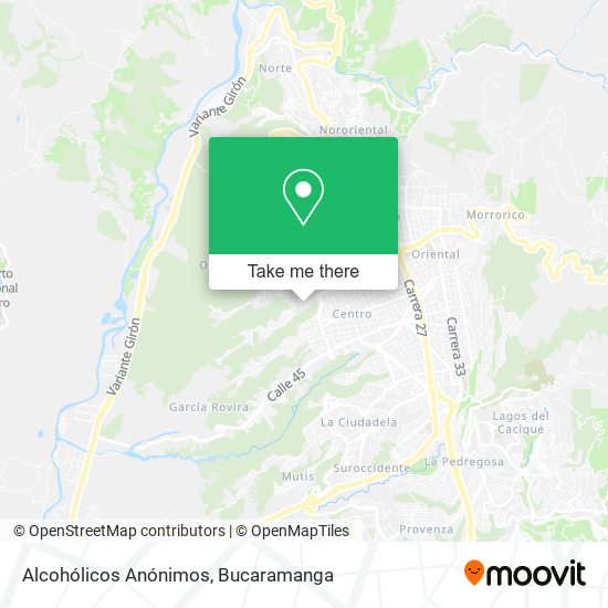 Alcohólicos Anónimos map