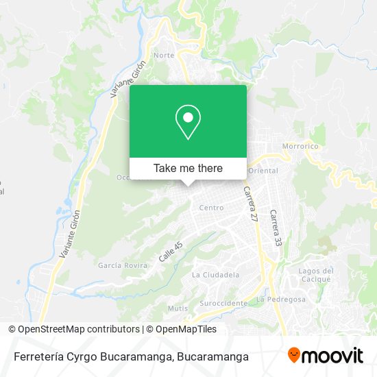 Mapa de Ferretería Cyrgo Bucaramanga