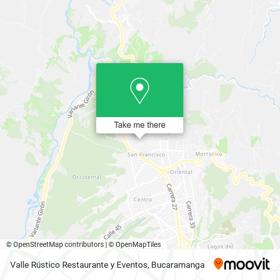 Mapa de Valle Rústico Restaurante y Eventos