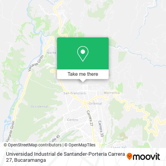 Mapa de Universidad Industrial de Santander-Portería Carrera 27