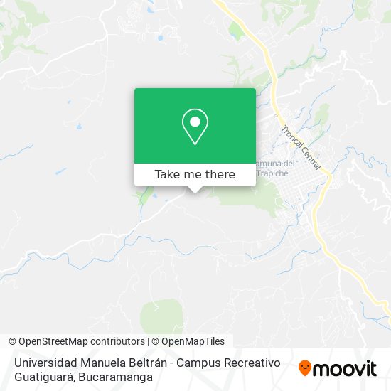 Universidad Manuela Beltrán - Campus Recreativo Guatiguará map