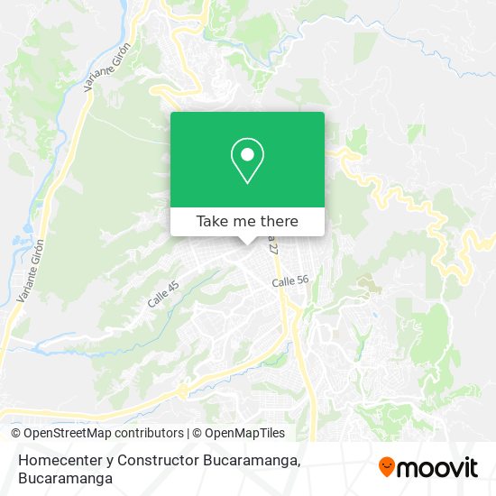 Mapa de Homecenter y Constructor Bucaramanga