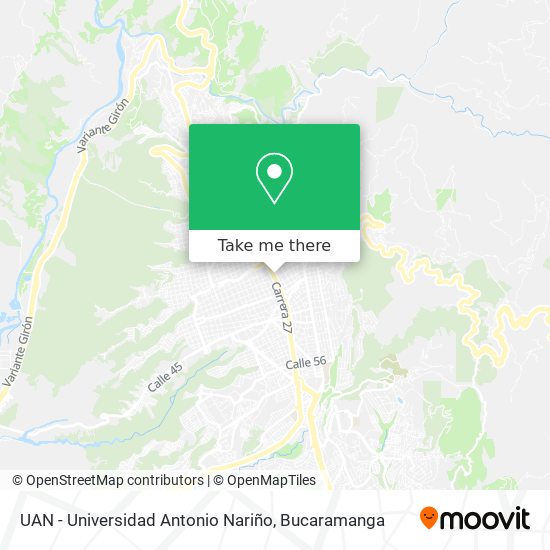 UAN - Universidad Antonio Nariño map