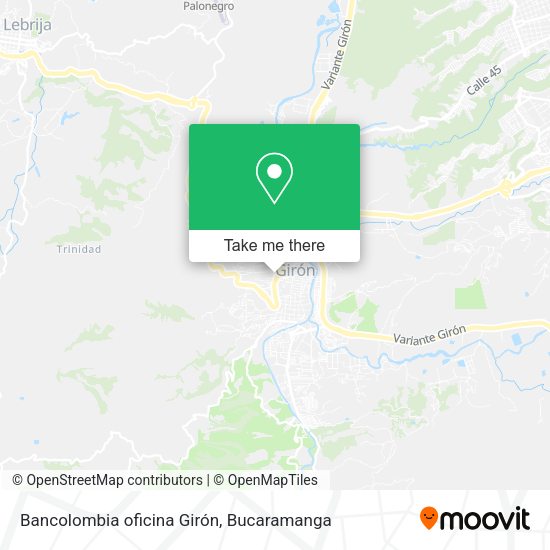 Bancolombia oficina Girón map