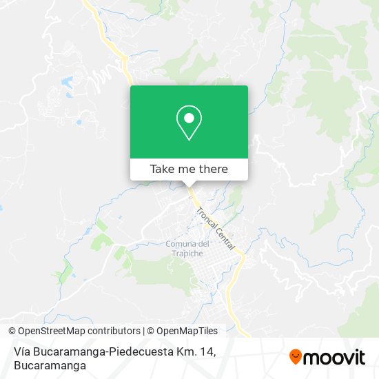 Vía Bucaramanga-Piedecuesta Km. 14 map