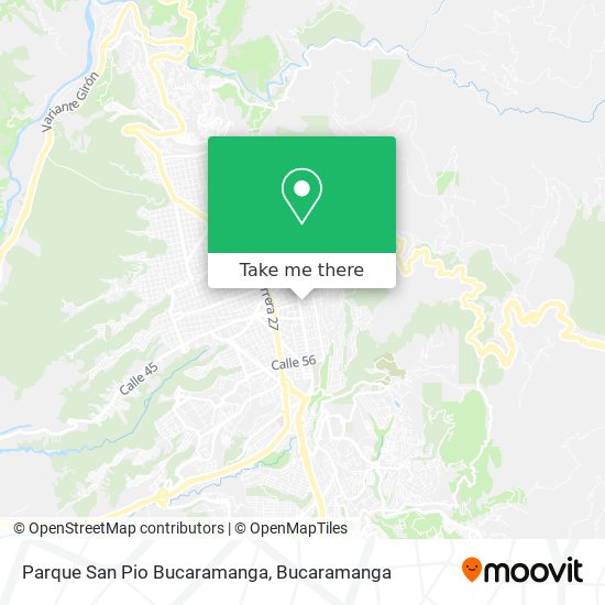 Mapa de Parque San Pio Bucaramanga